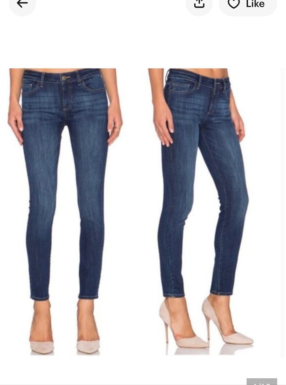 DL1961 Indigo Cropped Margaux Skinny Jeans, Size 30